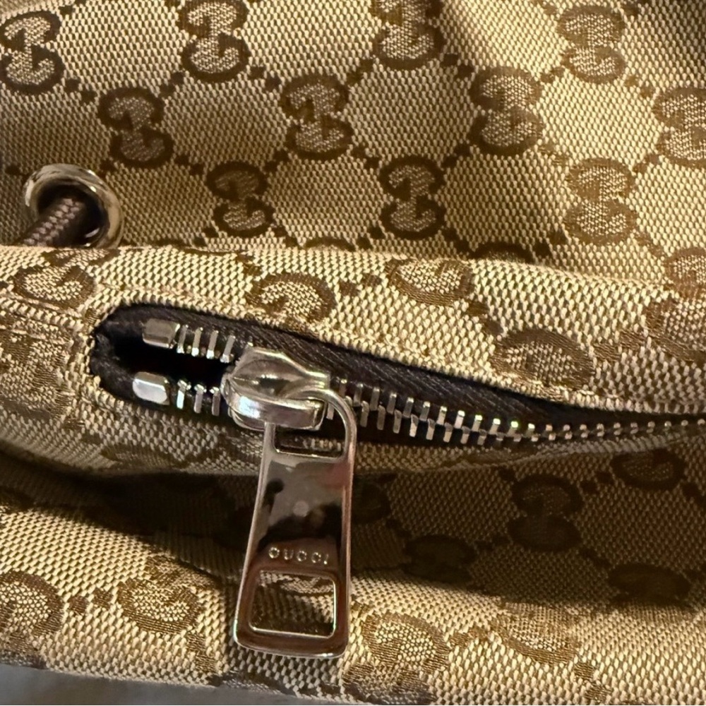 Gucci Tan and Brown Monogram Backpack - Picture 4 of 13